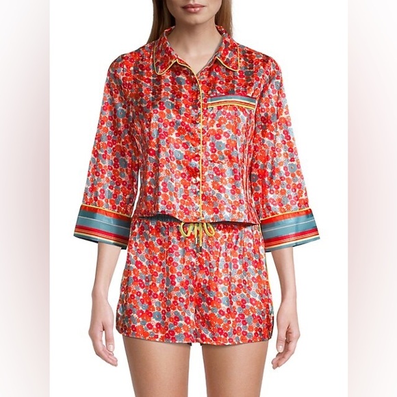Free People Other - Free People PILLOW TALK PJ SET Satin PJ poppy red $88